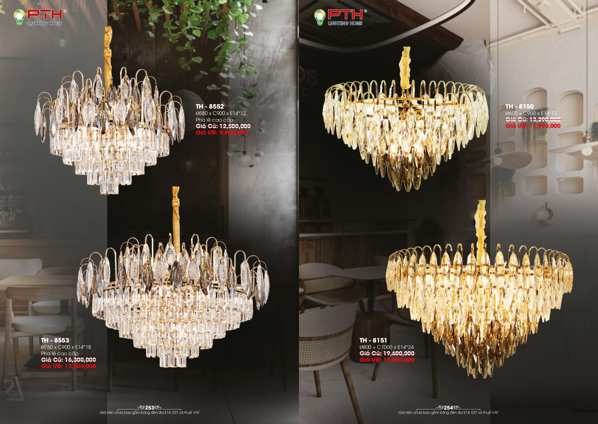 Bảng giá đèn trang trí PTH Lighting Home 2026